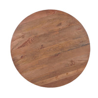 Temi Dining Table | 47" Round Top | Handmade Natural Brown Mango Wood | Angled Four Legged Base - UPT-336458