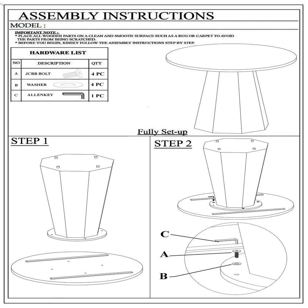 Koi Dining Table | 42" Round Top | Handmade Ambre Brown Mango Wood | Octagonal Pedestal Base - UPT-336460