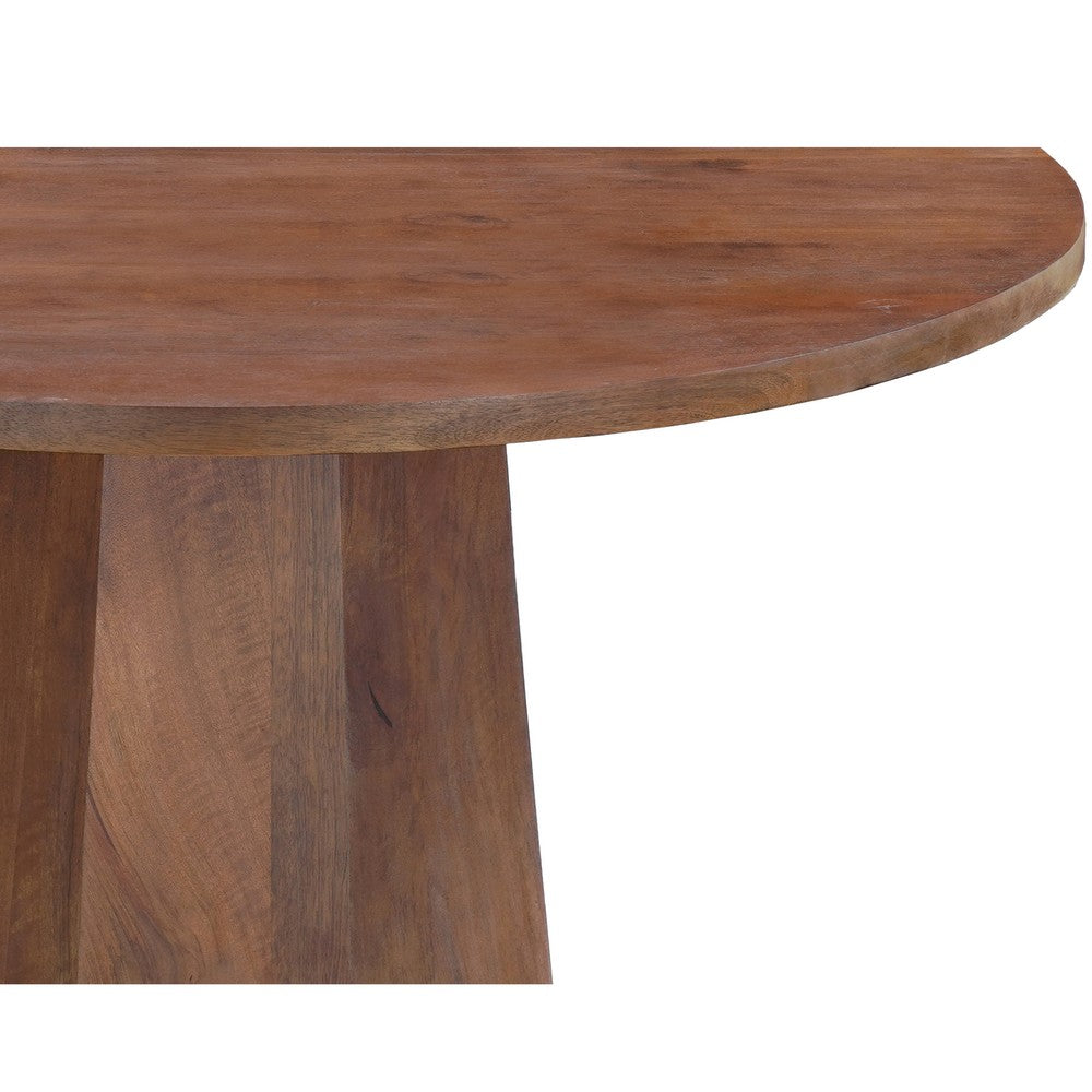 Koi Dining Table | 42" Round Top | Handmade Ambre Brown Mango Wood | Octagonal Pedestal Base - UPT-336460