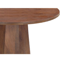 Koi Dining Table | 42" Round Top | Handmade Ambre Brown Mango Wood | Octagonal Pedestal Base - UPT-336460