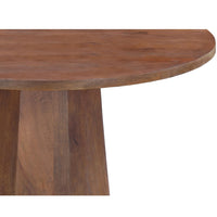 Koi Dining Table | 42" Round Top | Handmade Ambre Brown Mango Wood | Octagonal Pedestal Base - UPT-336460