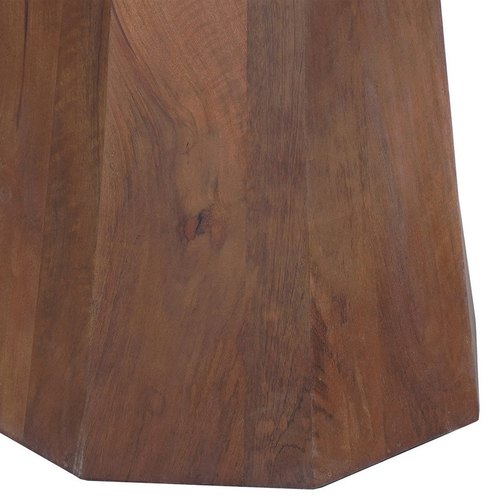 Koi Dining Table | 42" Round Top | Handmade Ambre Brown Mango Wood | Octagonal Pedestal Base - UPT-336460