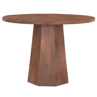 Koi Dining Table | 42" Round Top | Handmade Ambre Brown Mango Wood | Octagonal Pedestal Base - UPT-336460