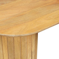 Cleo 54 Inch Sofa Console Table, Rounded Corners, Ribbed Pillar Legs, Golden Oak Brown Mango Wood - UPT-336461