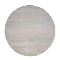 Febe Side End Accent Table, 20 Inch Round Top, Cylindrical Plinth Base, Oak White Mango Wood - UPT-336462