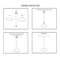 Mara Dining Table | 30 Inch Round White Genuine Marble Top | Black Metal Tulip Pedestal Base - UPT-337269