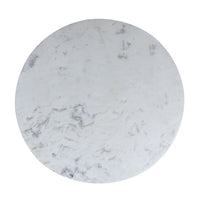 Mara Dining Table | 30 Inch Round White Genuine Marble Top | Black Metal Tulip Pedestal Base - UPT-337269