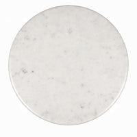 Minza Accent Side End Table, Modern White Marble Round Top, Hand Forged, Hammered Antique Brass Finish, 24 Inch - UPT-345032