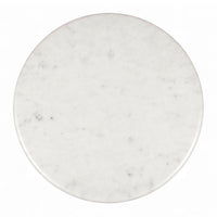 Minza Accent Side End Table, Modern White Marble Round Top, Hand Forged, Hammered Antique Nickel Finish, 24 Inch - UPT-345033
