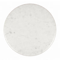 Minza Accent Side End Table, Modern White Marble Round Top, Hand Forged, Hammered Antique Nickel Finish, 24 Inch - UPT-345033