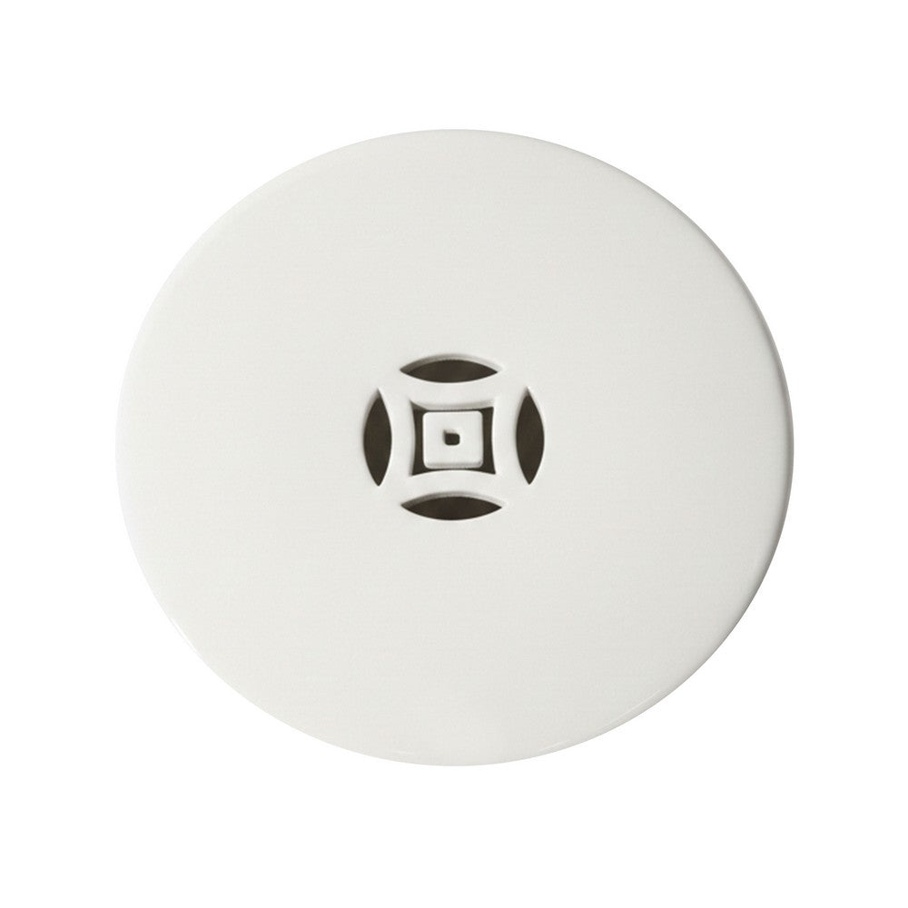 Garden Accent Table,  17 Inch Round Drum Shape, White Ceramic, Cut Out Details - UPT-349935