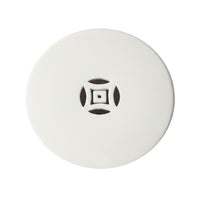 Garden Accent Table,  17 Inch Round Drum Shape, White Ceramic, Cut Out Details - UPT-349935