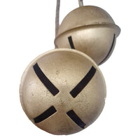 Roma 34 Inch Cascading Hanging Bells, Gold Finish, Natural Jute Rope, Boho Rustic Decor - UPT-350395