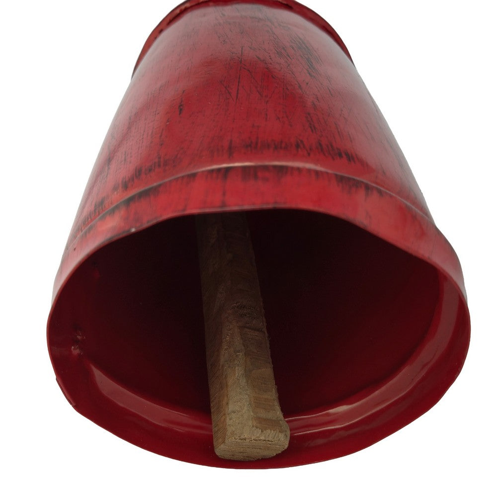 Joma Set of 3 Cowbells Wall Hanging, Jute Rope, Antique Red Iron Finish, Rustic Boho Home Decor - UPT-350396