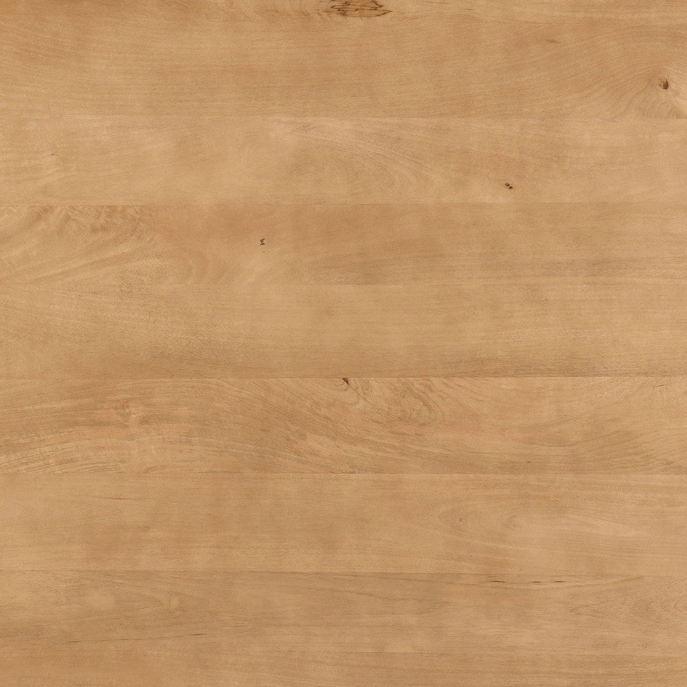 Hina 50 Inch Square Coffee Table, Exposed Joinery, Natural Brown Mango Wood, Japandi Style - UPT-350768