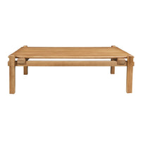 Hina 50 Inch Square Coffee Table, Exposed Joinery, Natural Brown Mango Wood, Japandi Style - UPT-350768