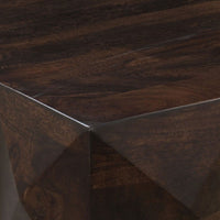 Jisaku 48 Inch Coffee Table with Storage Drawer, 3D Diamond Carved Panels, Walnut Brown Mango Wood - UPT-350834