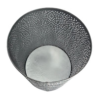 Josi 10 Inch Wastebasket Trash Can, Detailed Leaf Etching, Silver Finish - UPT-350835
