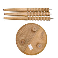 Geya Round Side Table, Tripod Spindle Legs, Natural Brown Mango Wood, 24 Inch High - UPT-351759
