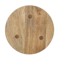 Geya Round Side Table, Tripod Spindle Legs, Natural Brown Mango Wood, 24 Inch High - UPT-351759