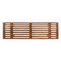 Amy Indoor Outdoor Bench, 54 Inch Slatted Seat, Cylindrical Legs, Walnut Brown Acacia Wood - UPT-351986
