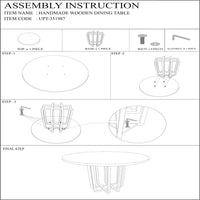 Opus 47 Inch Round Dining Table, Architectural Base, Natural Brown Acacia Wood, Modern Style - UPT-351987