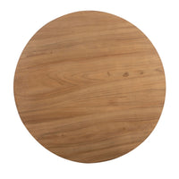 Opus 47 Inch Round Dining Table, Architectural Base, Natural Brown Acacia Wood, Modern Style - UPT-351987