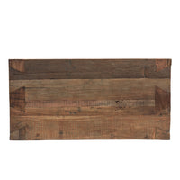 Kiosk 60 Inch Coffee Table, Reclaimed Wood, Rustic Brown Finish, Wide Panel Legs-UPT-352085