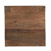 Kiosk 40 Inch Square Coffee Table, Reclaimed Wood, Rustic Brown Finish, Chunky Block Legs-UPT-352087