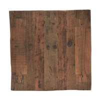 Kiosk Side End Table, Reclaimed Wood, Rustic Brown Finish, Chunky Block Legs, 20 Inch-UPT-352088