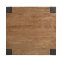 Kisa 44 Inch Square Coffee Table, Sandblasted Block Legs, Coffee Brown Mango Wood - UPT-352585