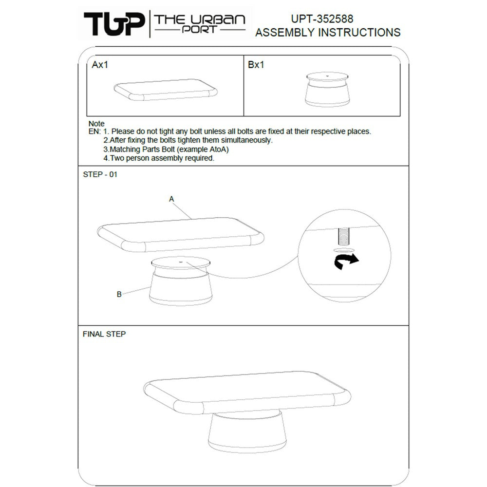 Lori 45 Inch Coffee Table, Drum Pedestal Base, Sandblasted Dark Walnut Brown Finish, Acacia Wood - UPT-352588
