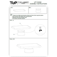 Lori 45 Inch Coffee Table, Drum Pedestal Base, Sandblasted Dark Walnut Brown Finish, Acacia Wood - UPT-352588