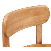 Maona Counter Stool Chair with Round Seat, Curved Open Back, Natural Brown Mango Wood - UPT-352590