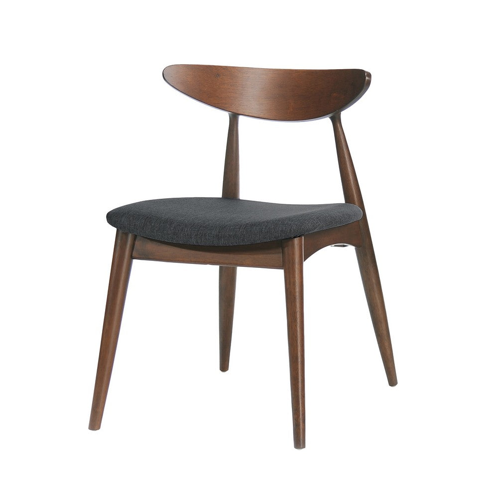 Kios 5pc Round Dining Table Set, Splayed Legs, Curved Back, Brown - UPT-352819
