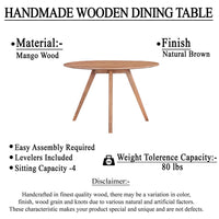 Kios 5pc Round Dining Table Set, Splayed Legs, Curved Back, Brown - UPT-352819