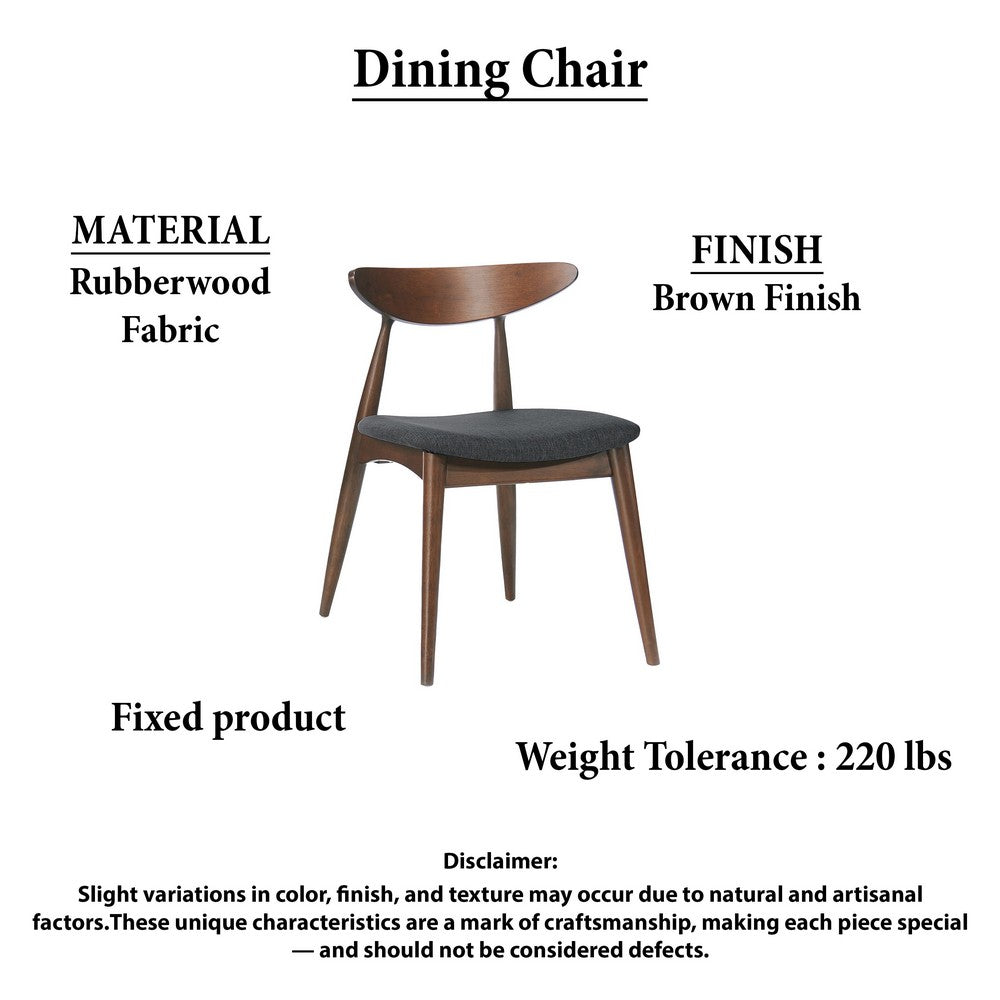 Kios 5pc Round Dining Table Set, Splayed Legs, Curved Back, Brown - UPT-352819