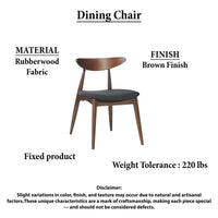 Kios 5pc Round Dining Table Set, Splayed Legs, Curved Back, Brown - UPT-352819