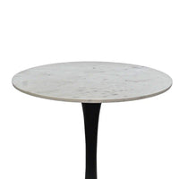 Kema 5pc Dining Table Set, Tulip Pedestal Base, Round White Marble, Black - UPT-352820