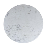 Kema 5pc Dining Table Set, Tulip Pedestal Base, Round White Marble, Black - UPT-352820