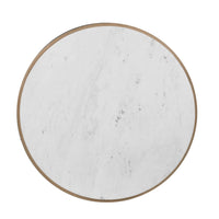 Tisa 34 Inch Round Coffee Table, Banswara Marble Top, Organic Fluted Drum Base, Natural Brown - UPT-354398