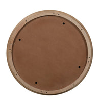 Tisa 34 Inch Round Coffee Table, Banswara Marble Top, Organic Fluted Drum Base, Natural Brown - UPT-354398