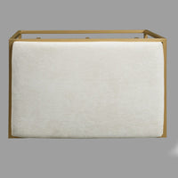 Syna 24 Inch Modern Ottoman Bench, Glam Gold Metal Frame, Off White Boucle Upholstered Seat - UPT-354401