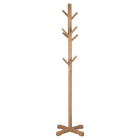 Hiya Freestanding Hat, Coat Rack, 8 Branch Hooks, Natural Brown Teakwood, 72 Inch - UPT-355835