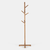 Hiya Freestanding Hat, Coat Rack, 8 Branch Hooks, Natural Brown Teakwood, 72 Inch - UPT-355835