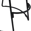 Ela 24 Inch Counter Height Stool, Mango Wood Saddle Seat, Iron Frame, Brown and Black - UPT-37910
