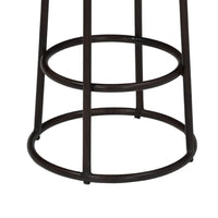 24 Inch Mango Wood Counter Height Barstool With Iron Base, Brown And Black - UPT-636038472