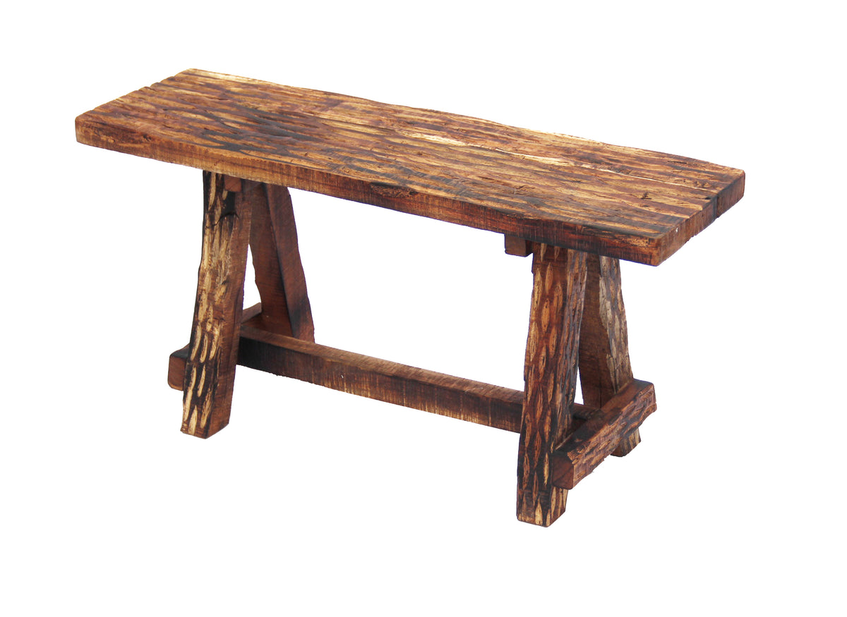 Wooden Garden Patio Bench With Retro Etching, Cappuccino Brown - UPT-69623