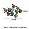 Three Dimensional Hanging Metal Fish Wall Art Decor, Multicolor - BM05387