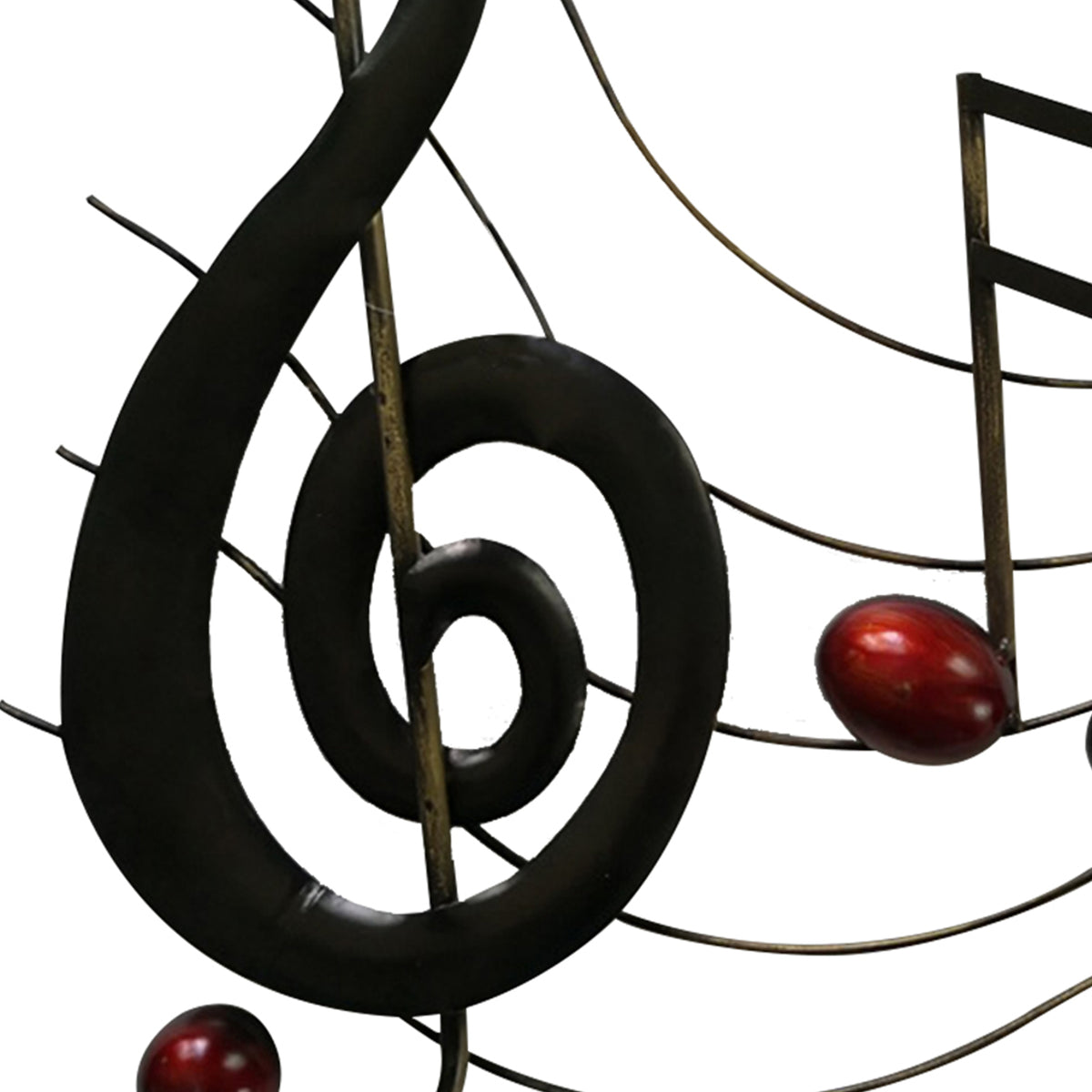 Metal Musical Notes Wall Hanging Art Decor, Black and Copper - BM05414